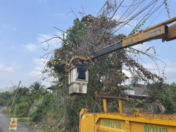 S__129343545.jpg - เทศบาลตำบลสันป่าตอง ร่วมกับงานป้องกันและบรรเทาสาธารรภัยได้ดำเนินการแก้ไขปัญหา กรณีต้นไม้หักพาดสายไฟ | https://www.sanpatong.go.th